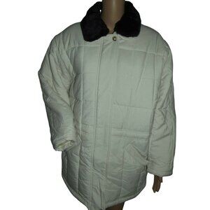 Out Brook Puffer Coat Womens Size Medium Off-White Quilted fur-collar jacket